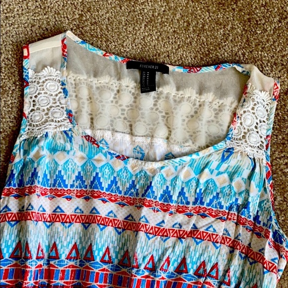 🍒2/$15🍒 Red, white, blue, & cream tribal print dress! - Picture 3 of 5